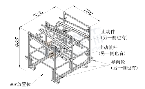 AGV周轉(zhuǎn)車尺寸圖 AGV周轉(zhuǎn)車尺寸圖